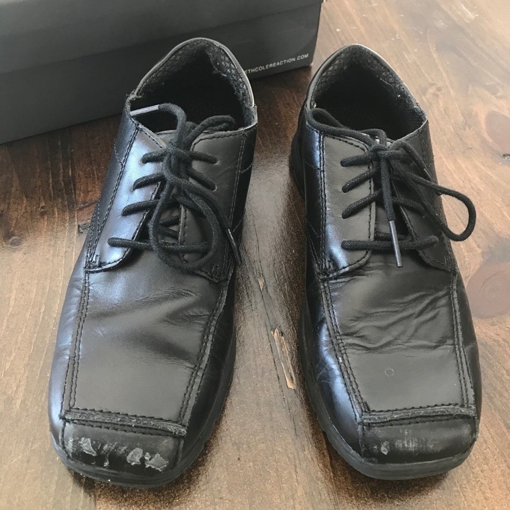 Kenneth Cole Reaction Blank Check LE Kids 2.5 Black Fair Bicycle Toe Oxford